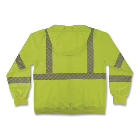 Glowear 8305w Class 3 Women's Performance Hi-vis Hooded Zip-up Sweatshirt, Medium, Lime