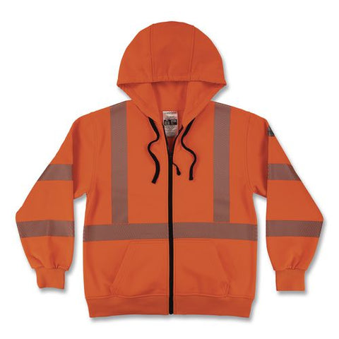 Glowear 8305w Class 3 Women's Performance Hi-vis Hooded Zip-up Sweatshirt, 2x-large, Orange