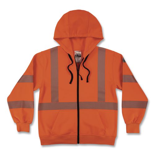 Glowear 8305w Class 3 Women's Performance Hi-vis Hooded Zip-up Sweatshirt, 3x-large, Orange