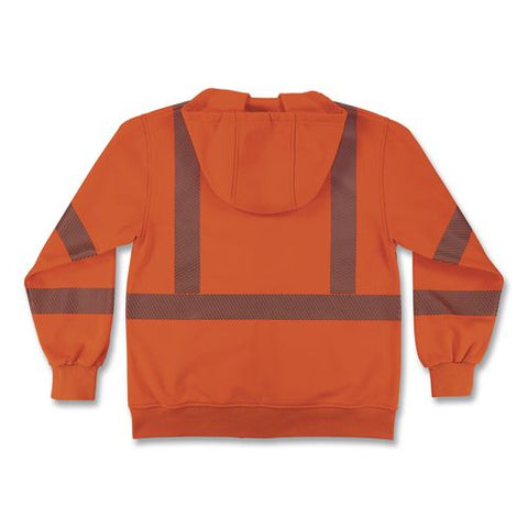 Glowear 8305w Class 3 Women's Performance Hi-vis Hooded Zip-up Sweatshirt, 3x-large, Orange
