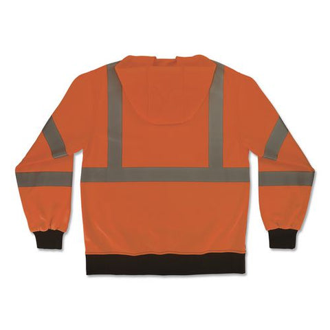 Glowear 8312bk Class 3 Essential Hi-vis Hooded Zip-up Sweatshirt With Black Bottom, 3x-large, Orange