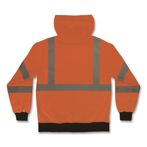 Glowear 8312bk Class 3 Essential Hi-vis Hooded Zip-up Sweatshirt With Black Bottom, 5x-large, Orange