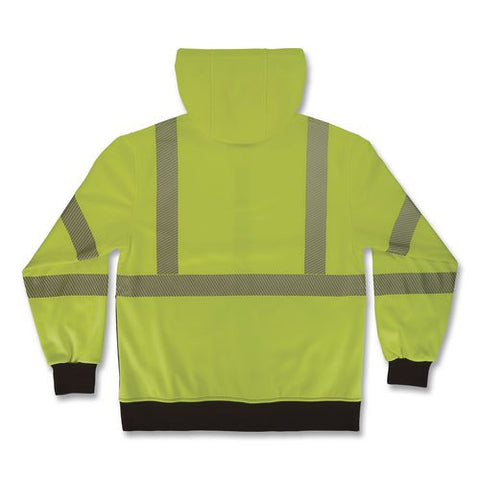 Glowear 8317bk Class 3 Performance Hi-vis Hooded Sweatshirt With Black Bottom, 3x-large, Lime
