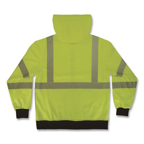 Glowear 8317bk Class 3 Performance Hi-vis Hooded Sweatshirt With Black Bottom, 5x-large, Lime