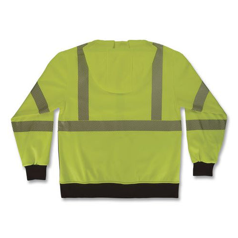 Glowear 8317bk Class 3 Performance Hi-vis Hooded Sweatshirt With Black Bottom, 5x-large, Lime