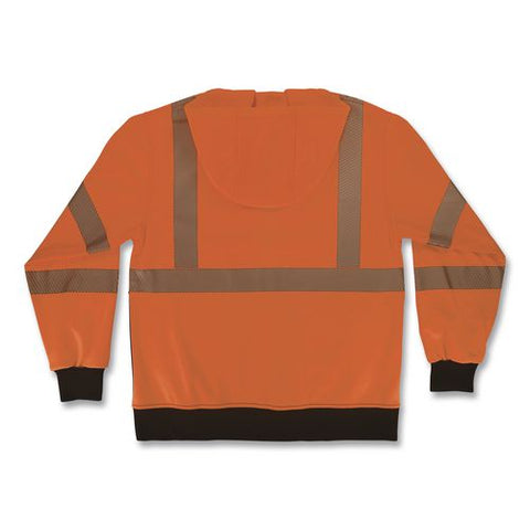 Glowear 8317bk Class 3 Performance Hi-vis Hooded Sweatshirt With Black Bottom, Medium, Orange