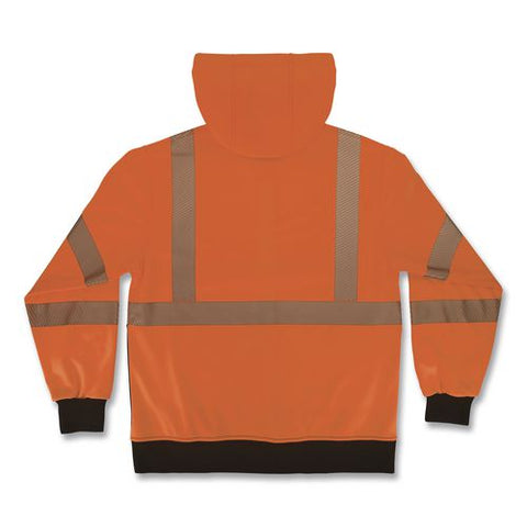 Glowear 8317bk Class 3 Performance Hi-vis Hooded Sweatshirt With Black Bottom, 3x-large, Orange