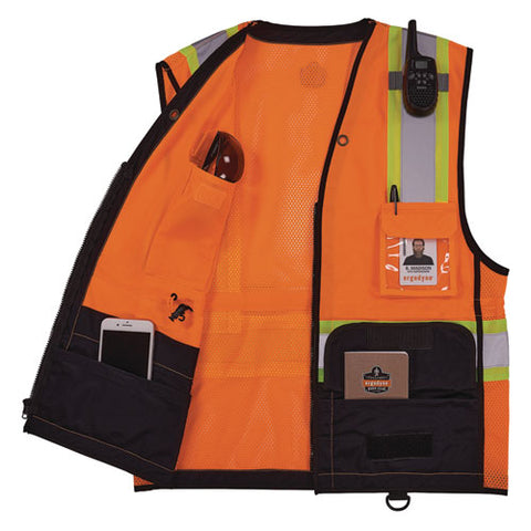 Glowear 8251hdz Class 2 Two-tone Hi-vis Safety Vest, 2x-large To 3x-large, Orange