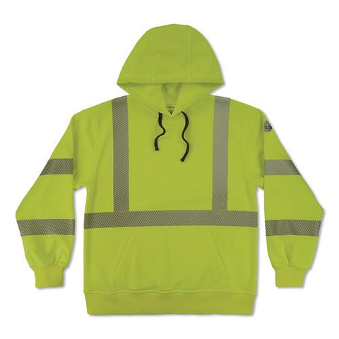 Glowear 8304w Class 3 Women's Performance Hi-vis Hooded Sweatshirt, Large, Lime