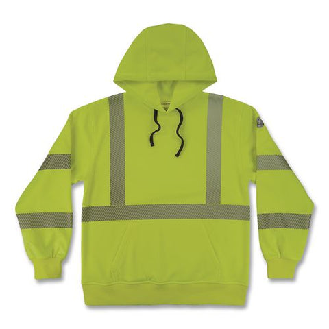 Glowear 8304w Class 3 Women's Performance Hi-vis Hooded Sweatshirt, 2x-large, Lime