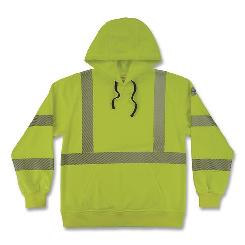 Glowear 8304w Class 3 Women's Performance Hi-vis Hooded Sweatshirt, 3x-large, Lime