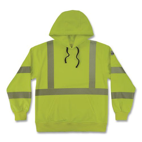 Glowear 8304w Class 3 Women's Performance Hi-vis Hooded Sweatshirt, 3x-large, Lime