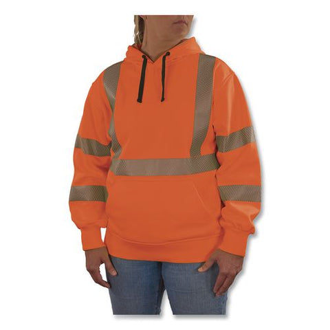 Glowear 8304w Class 3 Women's Performance Hi-vis Hooded Sweatshirt, Small, Orange