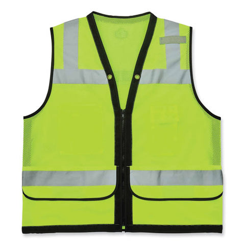 Glowear 8253hdz Class 2 Heavy-duty Mesh Surveyors Vest, Polyester, 4x-large/5x-large, Lime