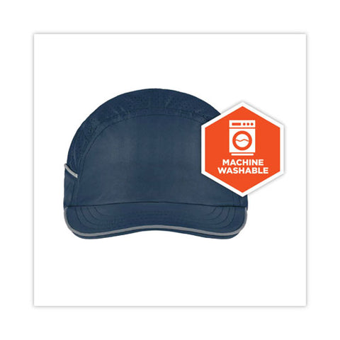 Skullerz 8955 Lightweight Bump Cap Hat, Short Brim, Navy