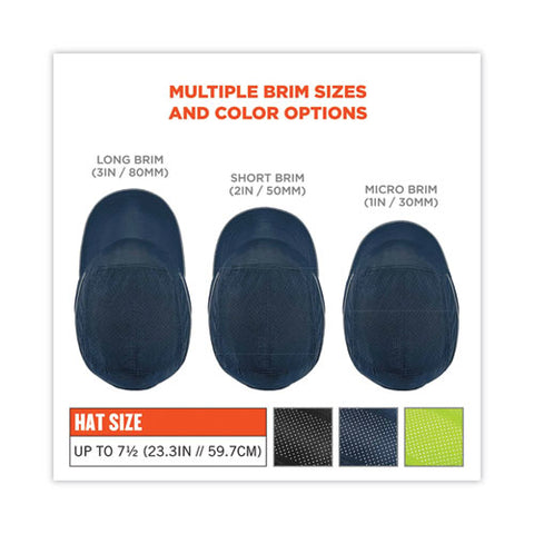 Skullerz 8955 Lightweight Bump Cap Hat, Long Brim, Navy