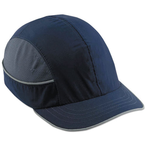 Skullerz 8950 Bump Cap Hat, Short Brim, Navy