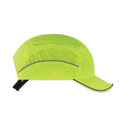 Skullerz 8955 Lightweight Bump Cap Hat, Short Brim Lime