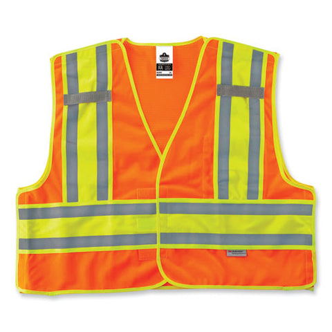 Glowear 8245psv Class 2 Public Safety Vest, Polyester, 2x-large/3x-large, Orange