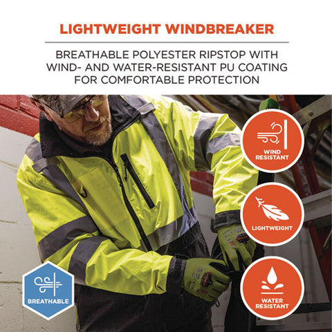 Glowear 8351 Class 3 Hi-vis Windbreaker Water-resistant Jacket, Medium, Orange