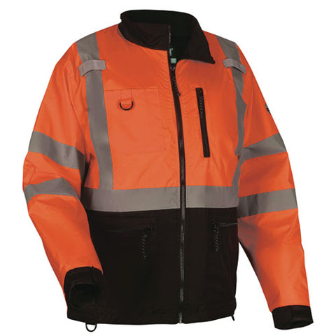 Glowear 8351 Class 3 Hi-vis Windbreaker Water-resistant Jacket, Large, Orange