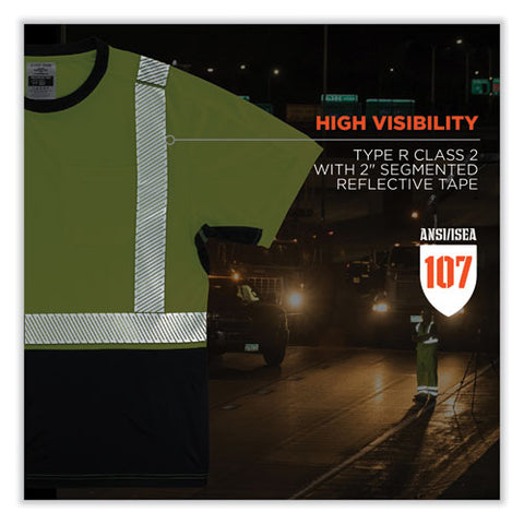 Glowear 8283bk Class 2 Lightweight Performance Hi-vis T-shirt, Polyester, X-large, Lime