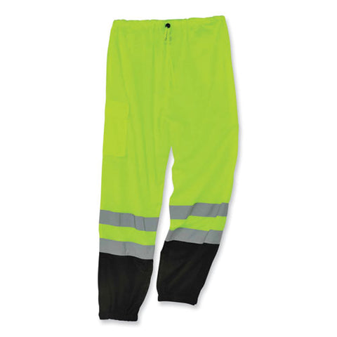 Glowear 8910bk Class E Hi-vis Pants With Black Bottom, Polyester, 4x-large/5x-large, Lime