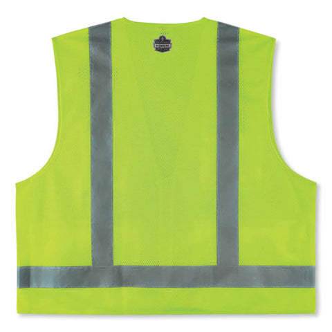 Glowear 8249z Class 2 Economy Surveyors Zipper Vest, Polyester, Large/x-large, Lime