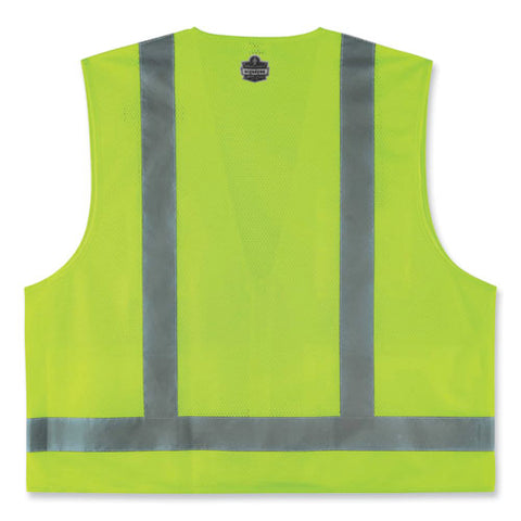 Glowear 8249z Class 2 Economy Surveyors Zipper Vest, Polyester, 4x-large/5x-large, Lime