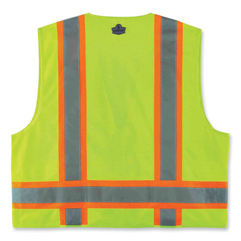 Glowear 8248z Class 2 Two-tone Surveyors Zipper Vest, Polyester, Small/medium, Lime