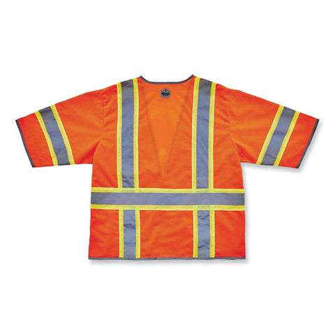 Glowear 8346z Class 3 Two-tone Hi-vis Surveyor Zipper Vest, Small/medium, Orange