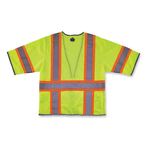 Glowear 8346z Class 3 Two-tone Hi-vis Surveyor Zipper Vest, Large/x-large, Lime