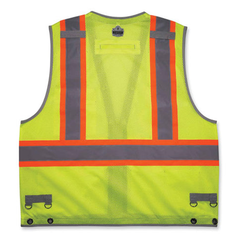 Glowear 8231tv Class 2 Hi-vis Tool Tethering Safety Vest, Polyester, Large/x-large, Lime