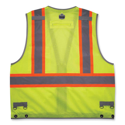 Glowear 8231tv Class 2 Hi-vis Tool Tethering Safety Vest, Polyester, 4x-large/5x-large, Lime