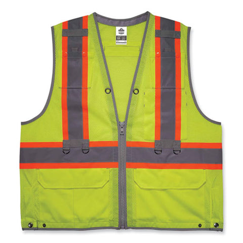 Glowear 8231tvk Class 2 Hi-vis Tool Tethering Safety Vest Kit, Polyester, Small/medium, Lime