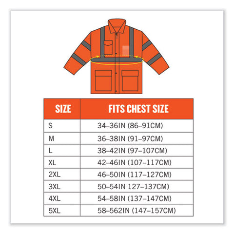 Glowear 8365 Class 3 Hi-vis Rain Jacket, Polyester, 4x-large, Orange