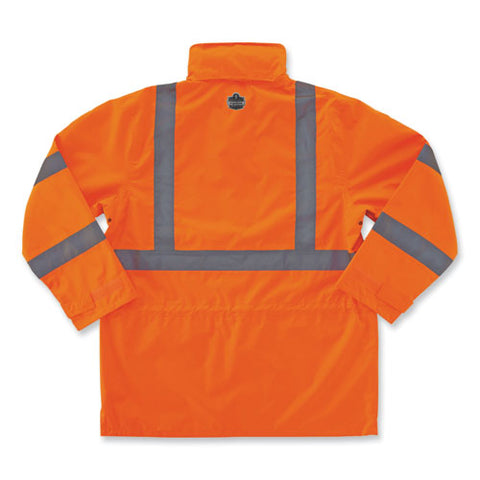 Glowear 8365 Class 3 Hi-vis Rain Jacket, Polyester, 4x-large, Orange