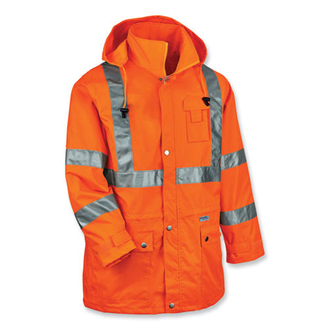 Glowear 8365 Class 3 Hi-vis Rain Jacket, Polyester, 4x-large, Orange