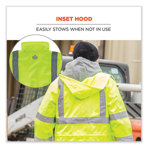 Glowear 8365 Class 3 Hi-vis Rain Jacket, Polyester, X-large, Lime