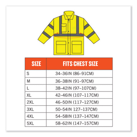 Glowear 8365 Class 3 Hi-vis Rain Jacket, Polyester, 2x-large, Lime