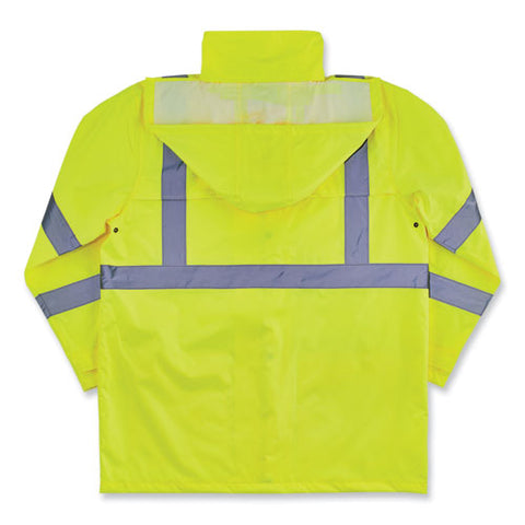 Glowear 8366 Class 3 Lightweight Hi-vis Rain Jacket, Polyester, 3x-large, Lime