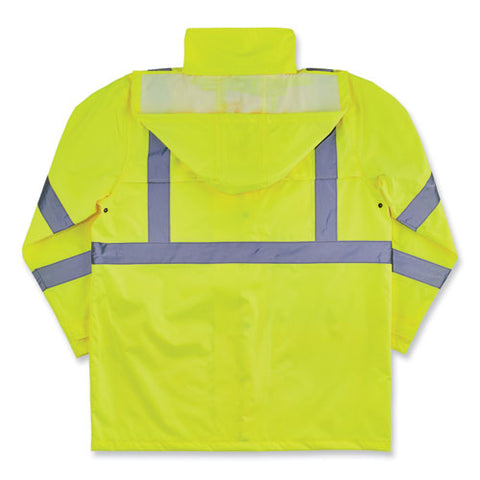 Glowear 8366 Class 3 Lightweight Hi-vis Rain Jacket, Polyester, 4x-large, Lime