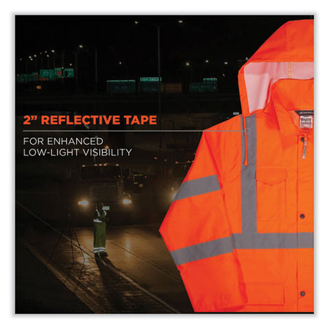 Glowear 8366 Class 3 Lightweight Hi-vis Rain Jacket, Polyester, Small, Orange