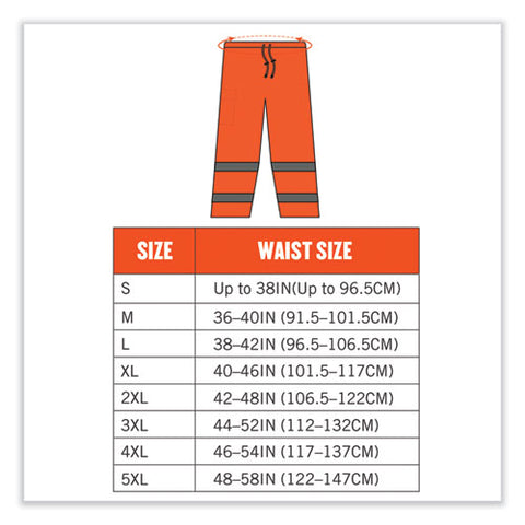 Glowear 8915 Class E Hi-vis Rain Pants, 3x-large, Orange