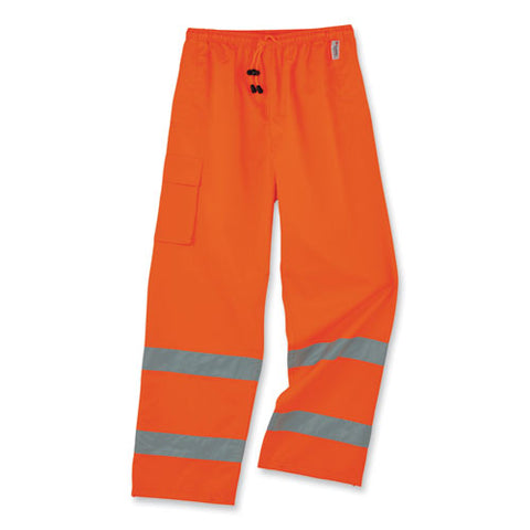 Glowear 8915 Class E Hi-vis Rain Pants, 5x-large, Orange