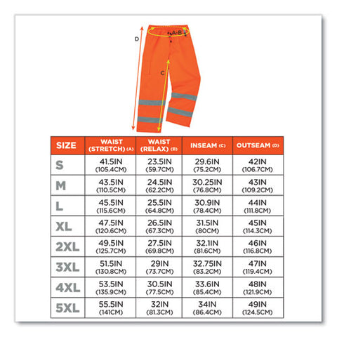 Glowear 8925 Class E Hi-vis Thermal Pants, X-large, Orange