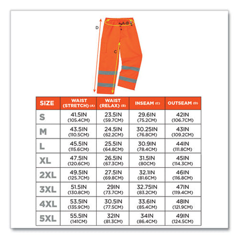 Glowear 8925 Class E Hi-vis Thermal Pants, 4x-large, Orange