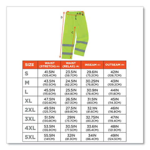 Glowear 8925 Class E Hi-vis Thermal Pants, 4x-large, Lime