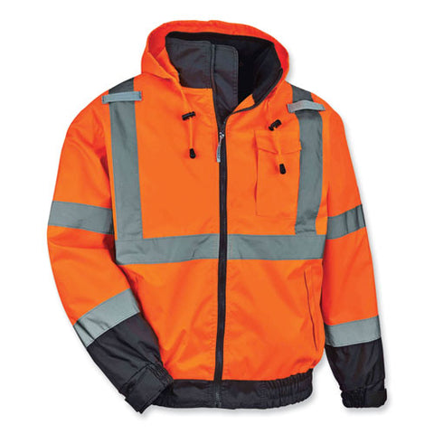 Glowear 8379 Class 3 Hi-vis Fleece Lined Bomber Jacket, Orange, Medium