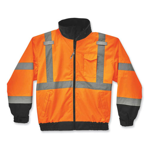 Glowear 8379 Class 3 Hi-vis Fleece Lined Bomber Jacket, Orange, 2x-large